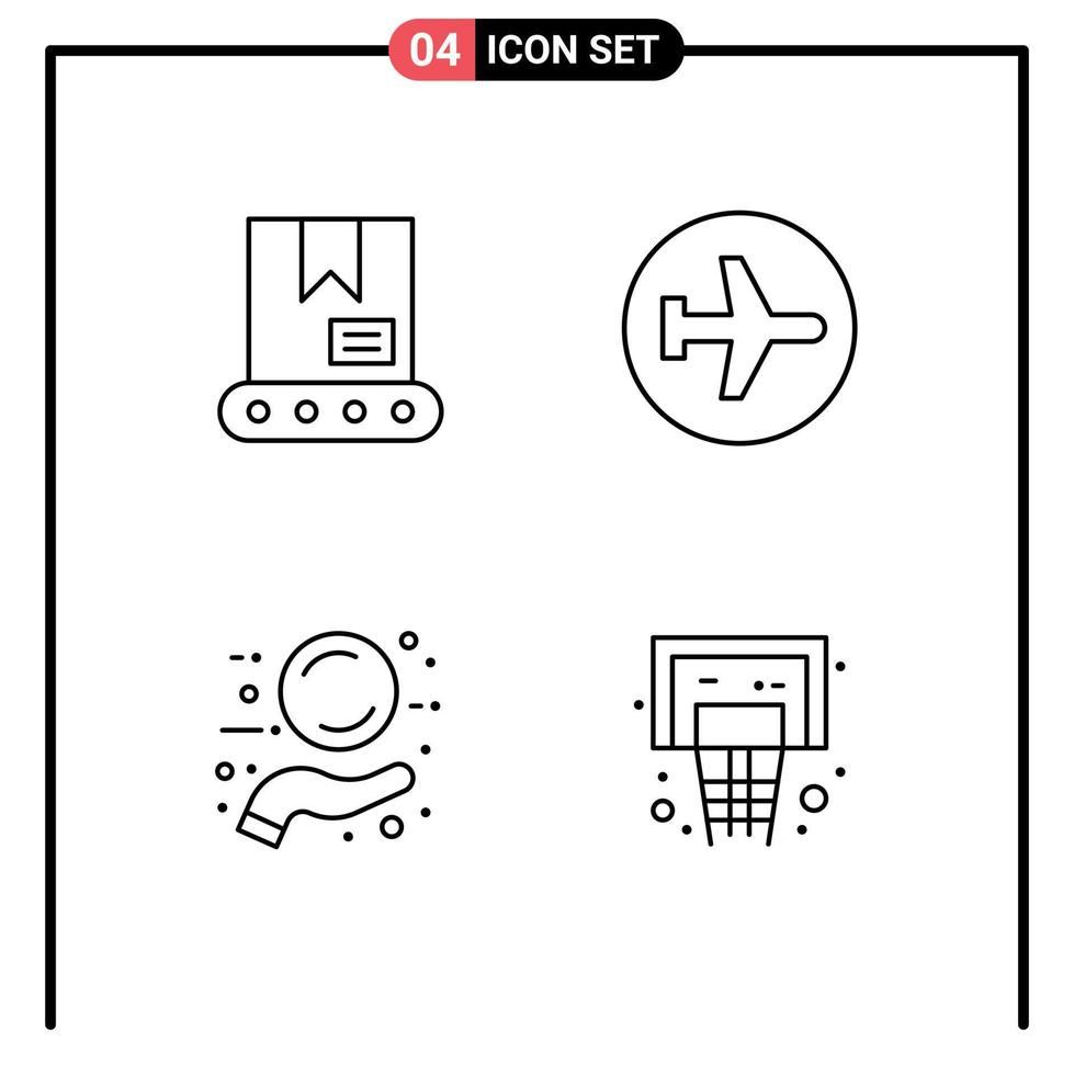 4 Creative Icons Modern Signs and Symbols of bulldozer offer aero plane flying tag Editable Vector Design Elements