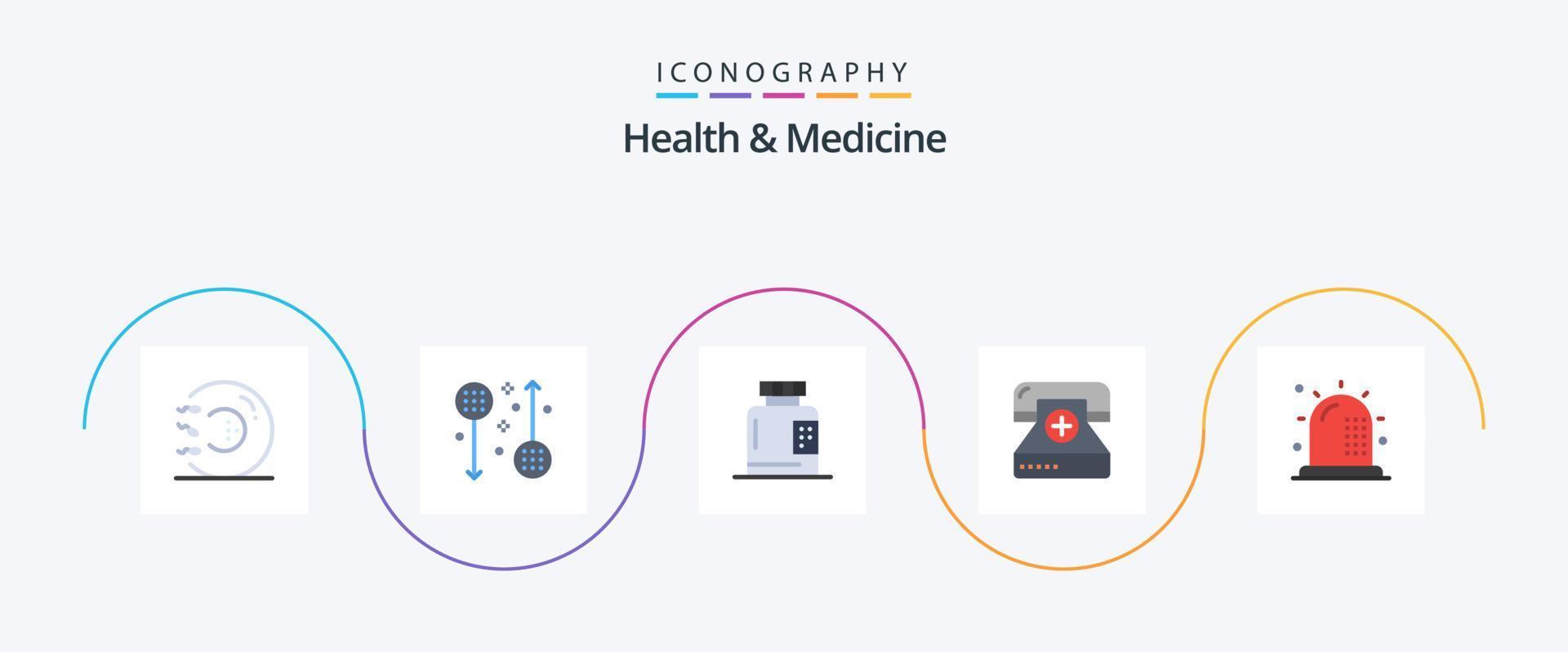 Paquete de 5 iconos planos de salud y medicina que incluye fitness. llamada. salud. salud. aptitud física vector