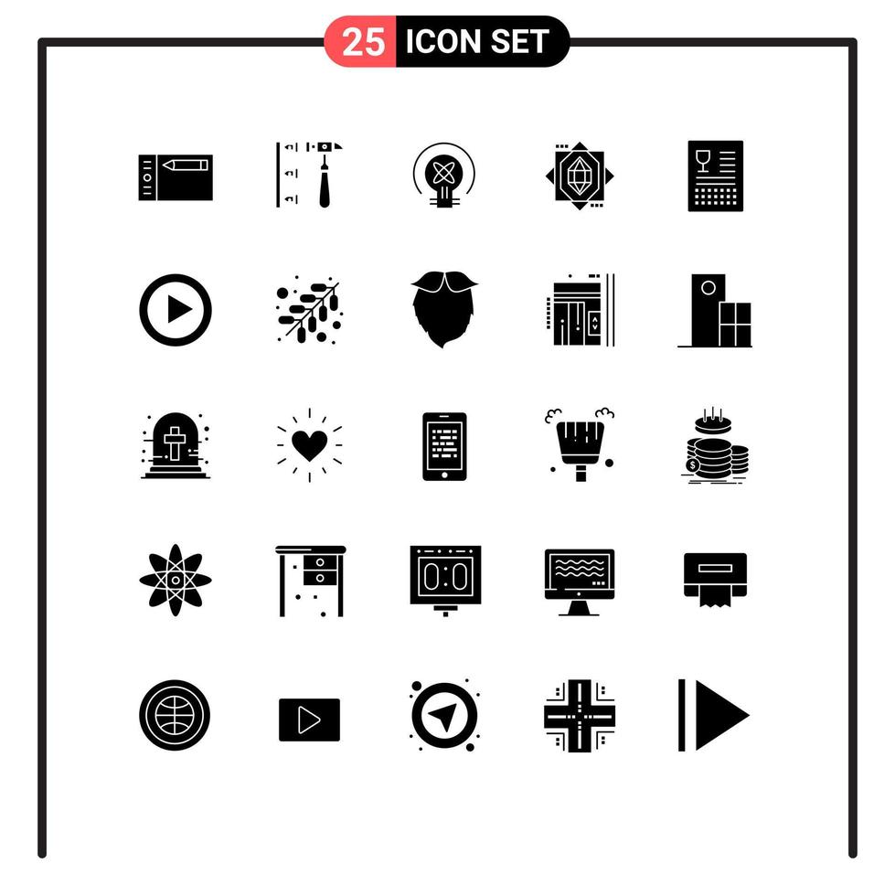 paquete de iconos de vector de stock de 25 signos y símbolos de línea para elementos de diseño de vector editables básicos de diseño de bulbo de catálogo de bebidas