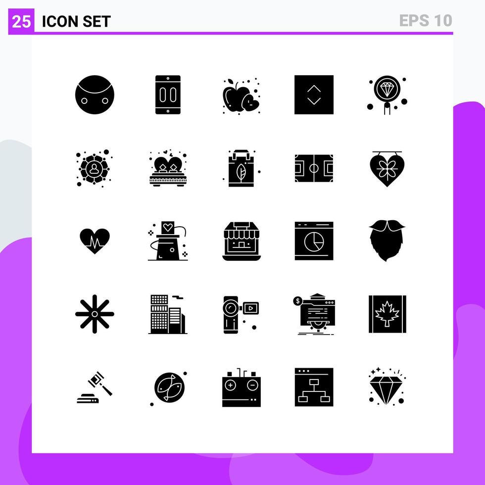 25 Creative Icons Modern Signs and Symbols of develop square pause enlarge health Editable Vector Design Elements