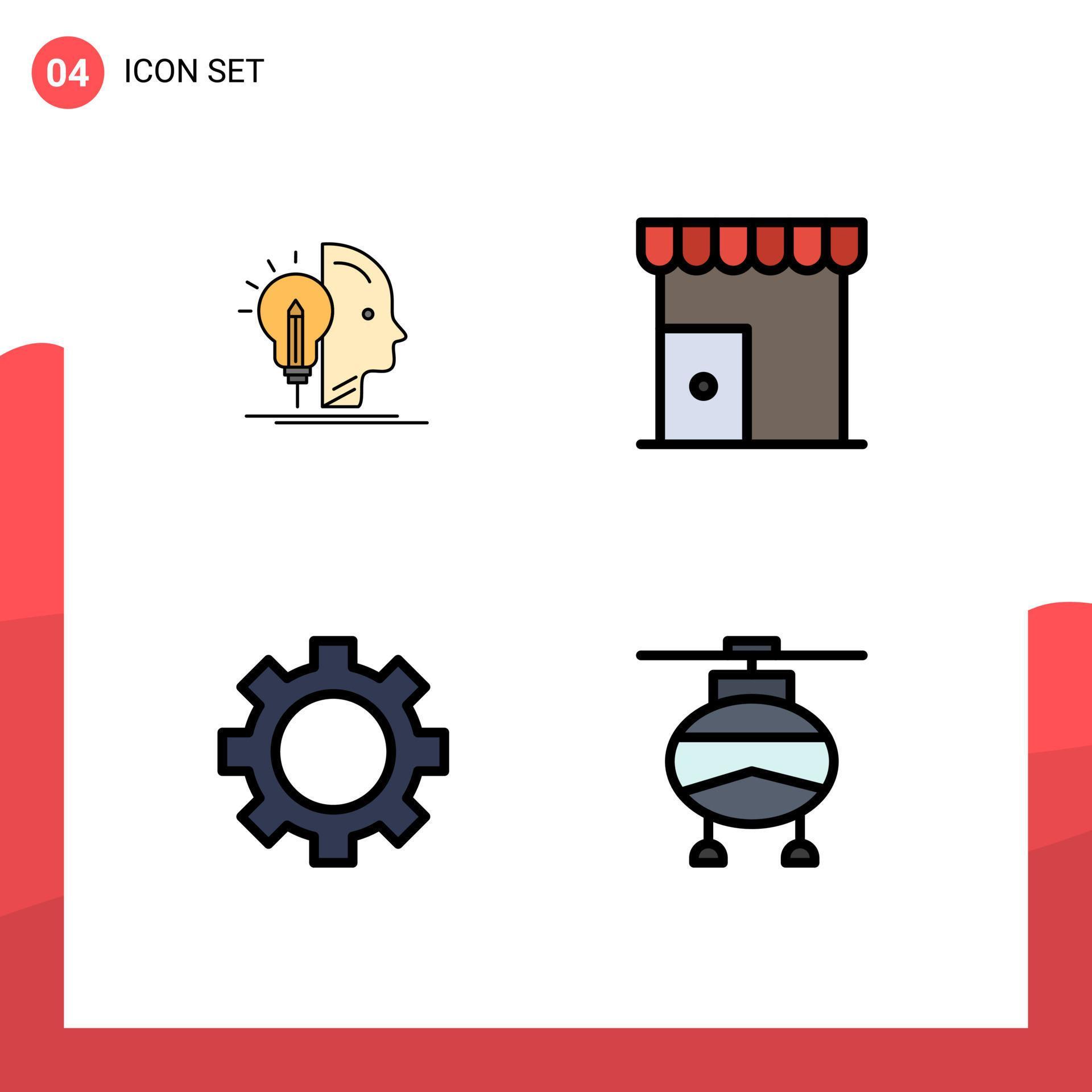 Set of 4 Modern UI Icons Symbols Signs for user devices programming ...