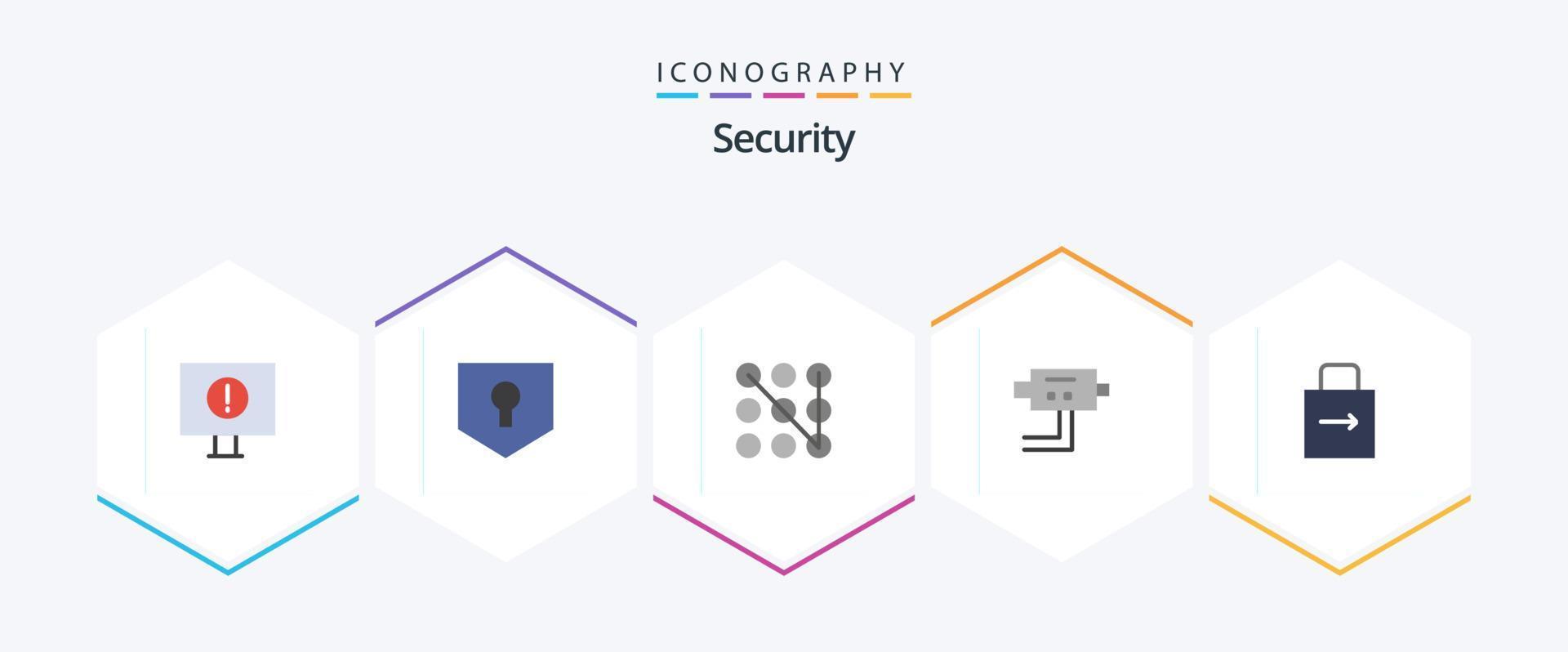 Security 25 Flat icon pack including security. lock pad. pattern. key. security vector