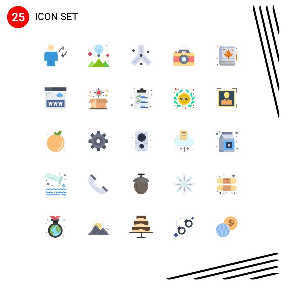 25 Flat Color concept for Websites Mobile and Apps autumn photo strategy solution image science Editable Vector Design Elements