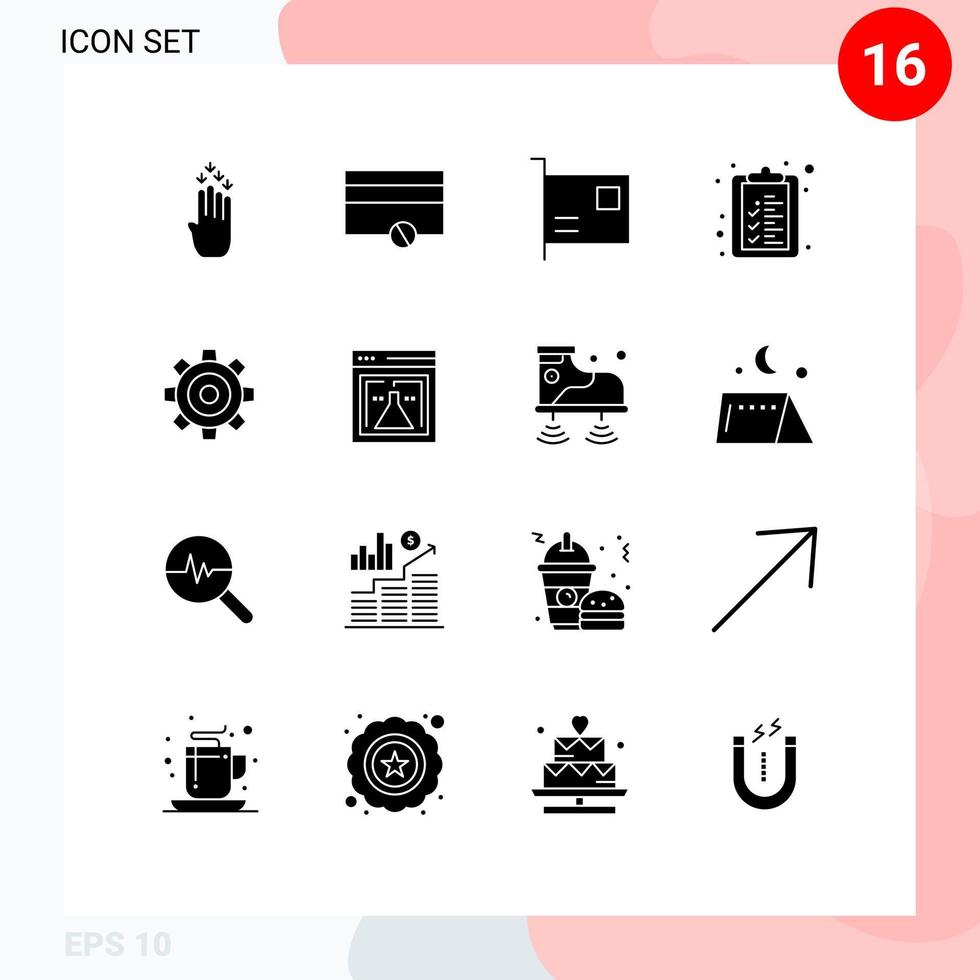 16 Creative Icons Modern Signs and Symbols of job basic computers list check list Editable Vector Design Elements