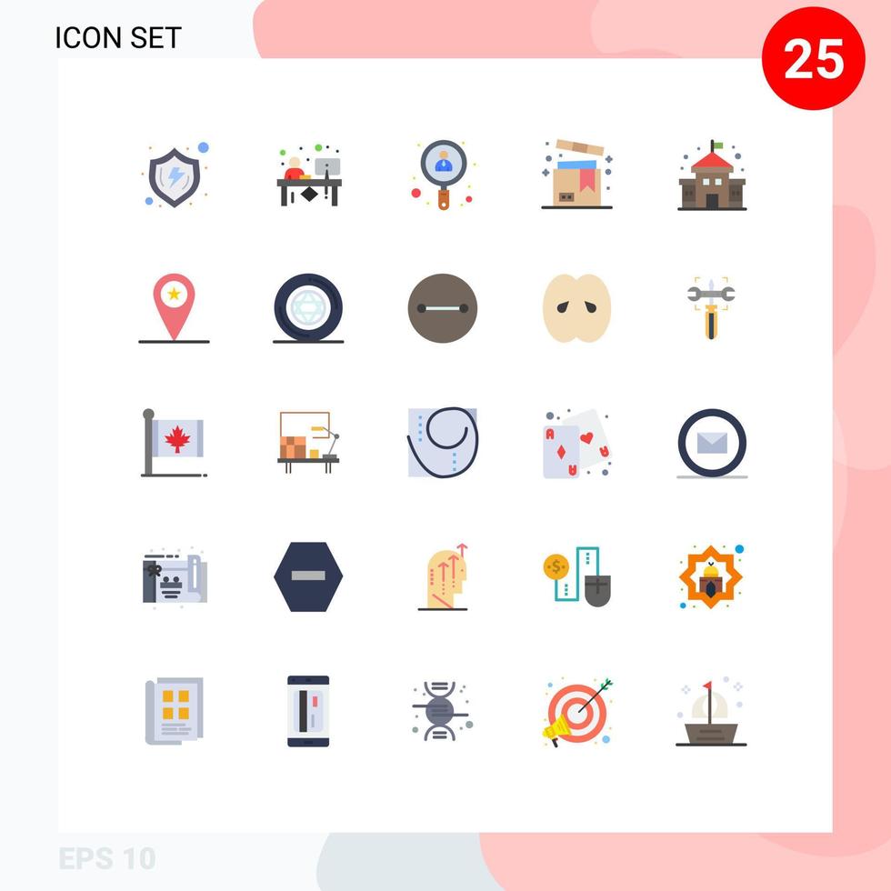 Set of 25 Modern UI Icons Symbols Signs for shopping packaging front box user Editable Vector Design Elements