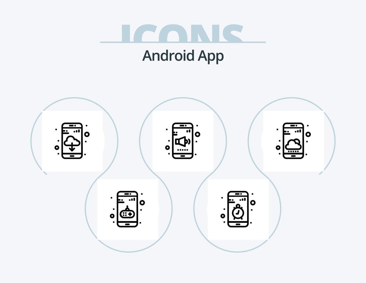 Android App Line Icon Pack 5 Icon Design. app. smartphone. app. mobile. app vector