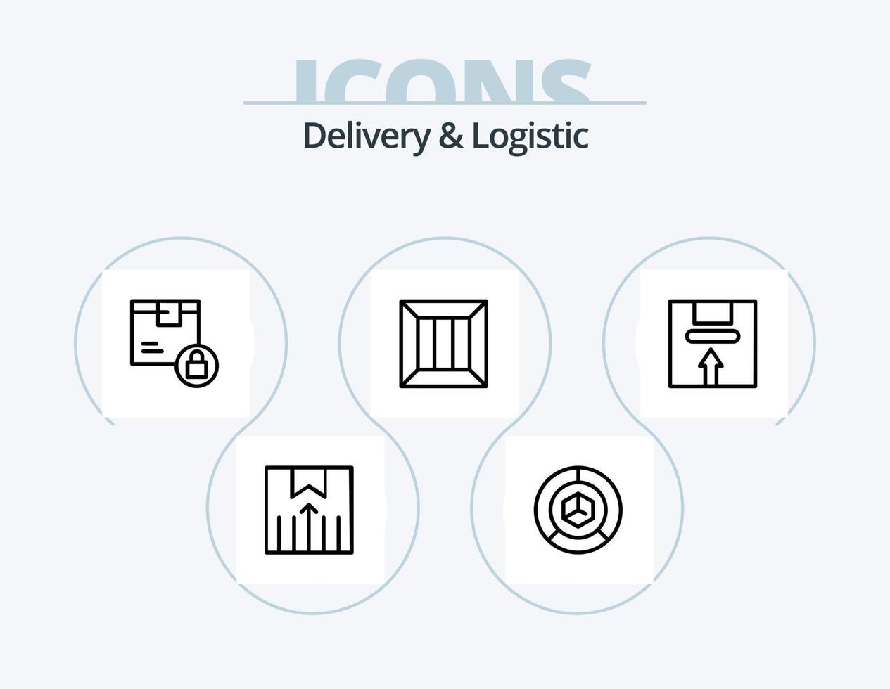 Delivery And Logistic Line Icon Pack 5 Icon Design. logistic. delivery. package. shipping. fragile vector