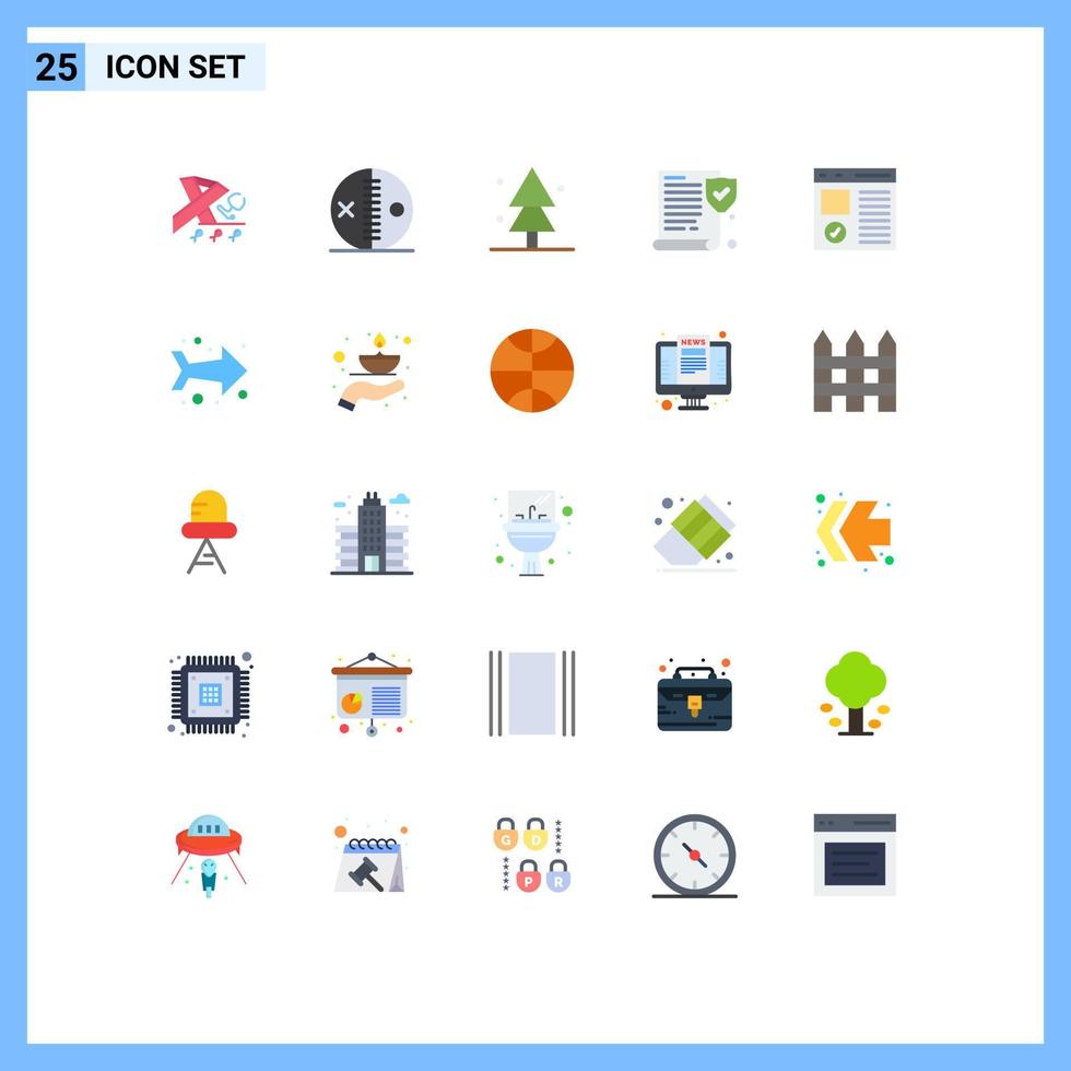 Pictogram Set of 25 Simple Flat Colors of coding policy voodoo paper tree Editable Vector Design Elements