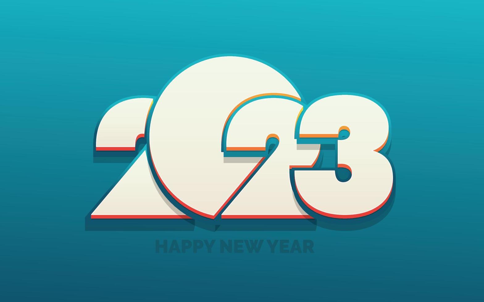 Happy new year 2023 White background Text logo design vector