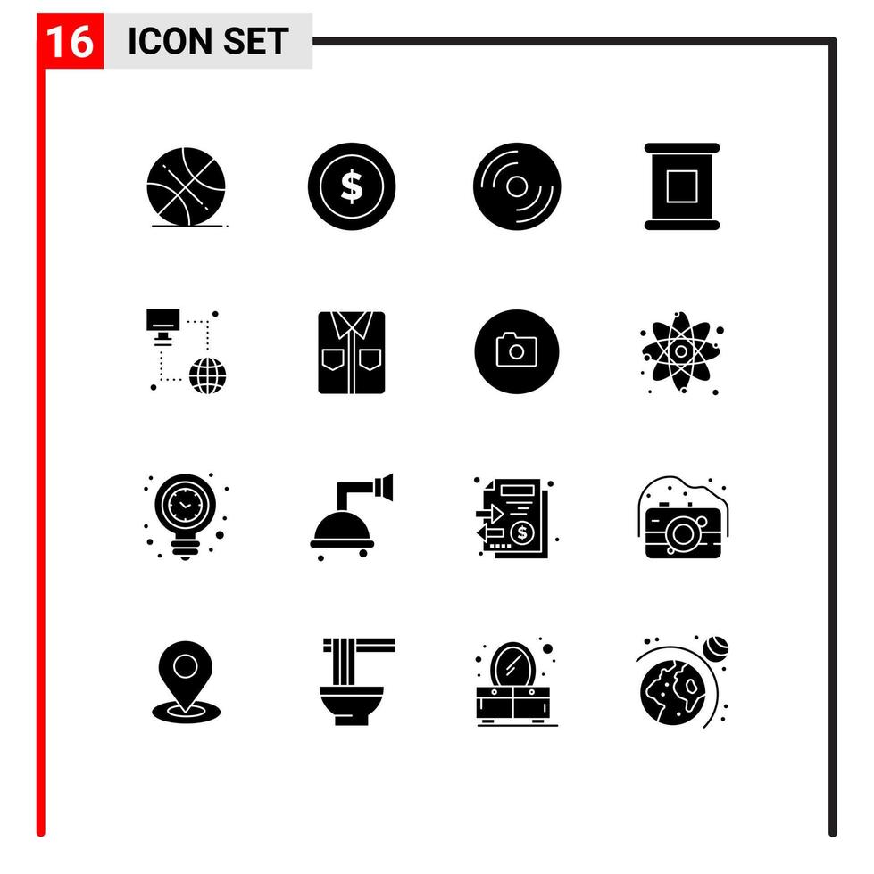 Set of 16 Modern UI Icons Symbols Signs for technology preserves devices food pc Editable Vector Design Elements