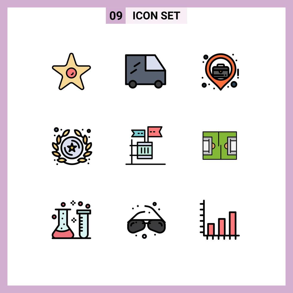 Universal Icon Symbols Group of 9 Modern Filledline Flat Colors of garbage boycott map ballot rank Editable Vector Design Elements