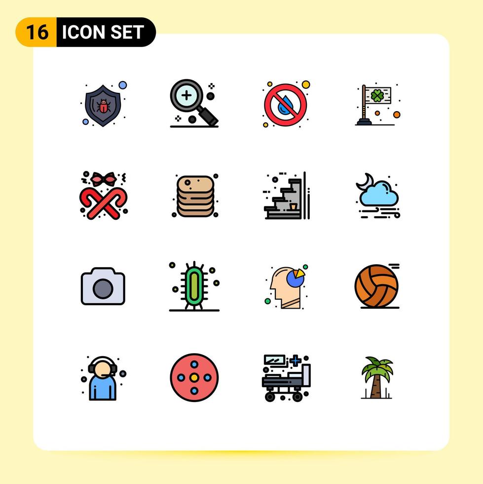 Stock Vector Icon Pack of 16 Line Signs and Symbols for irish festival ui day water Editable Creative Vector Design Elements