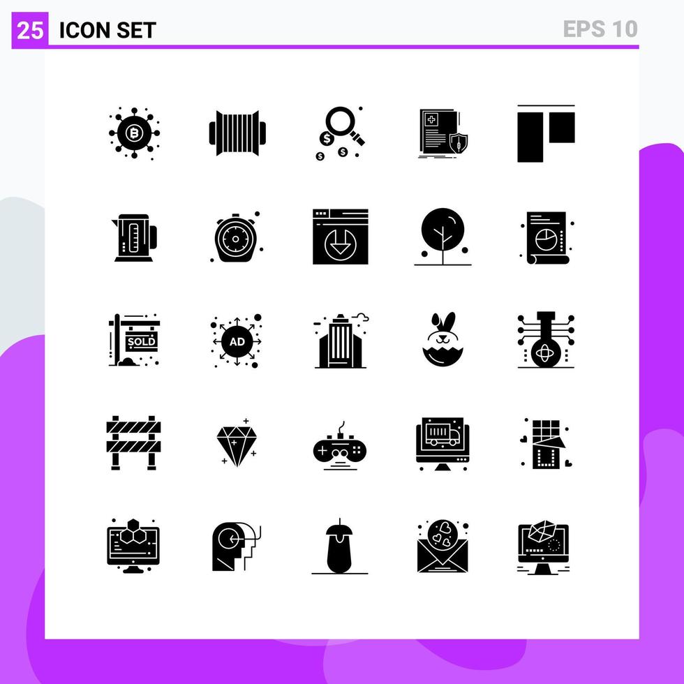 25 Creative Icons Modern Signs and Symbols of align medical music sheild document Editable Vector Design Elements