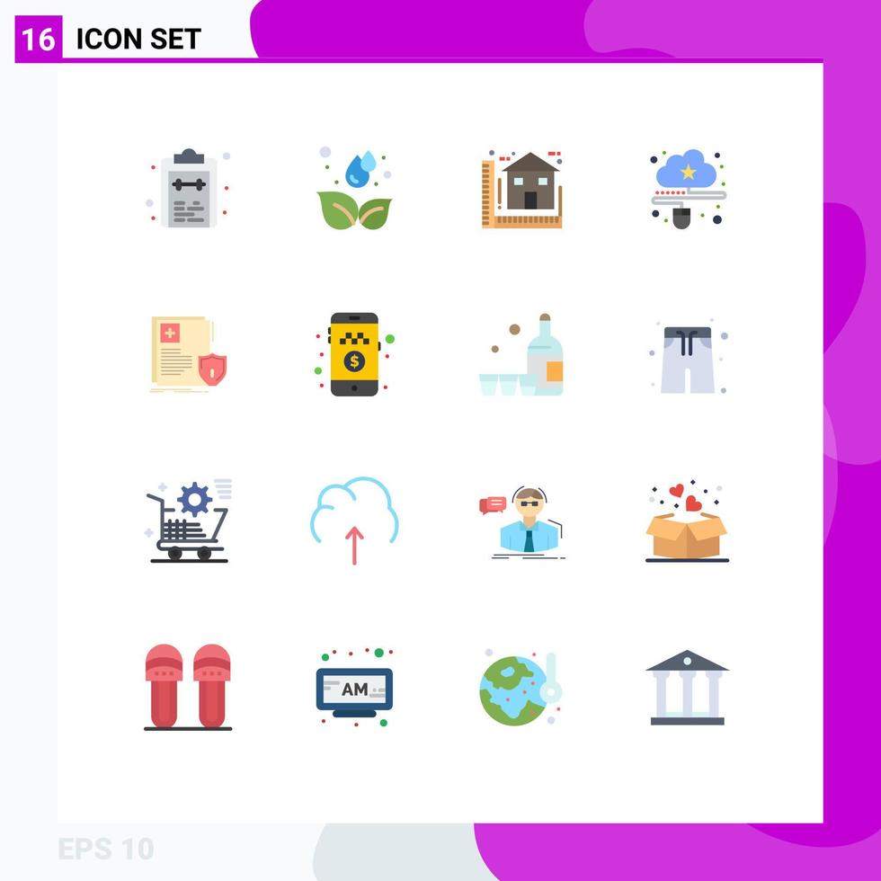 Set of 16 Modern UI Icons Symbols Signs for mouse connected leaf cloud home Editable Pack of Creative Vector Design Elements