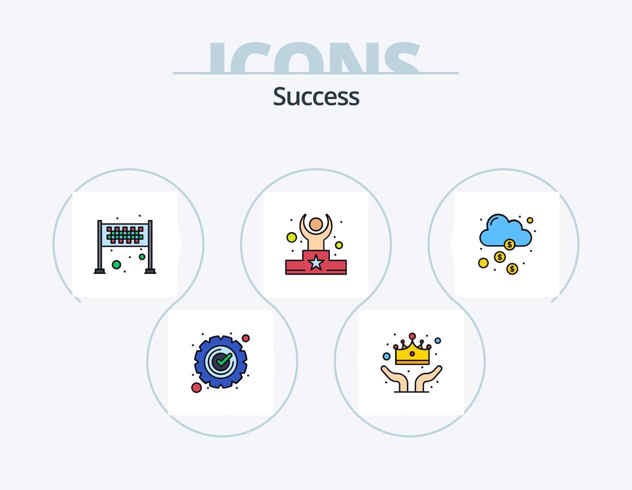 Sucess Line Filled Icon Pack 5 Icon Design. top. mountains. user. flag. finish vector
