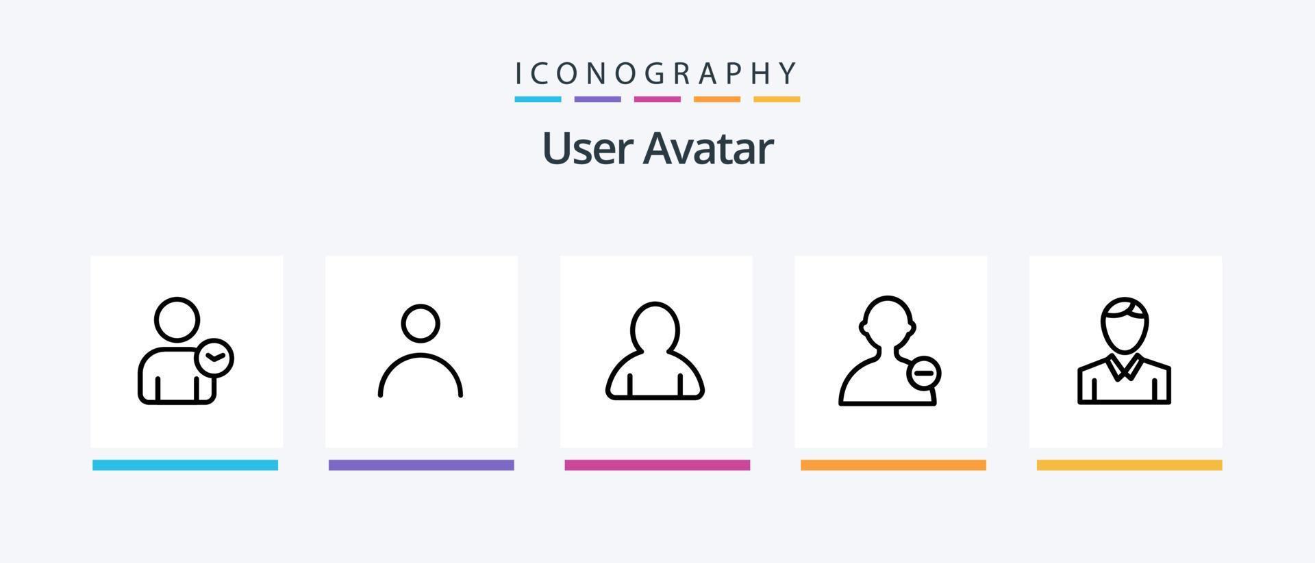 paquete de iconos de la línea de usuario 5 que incluye . perfil. interfaz. usuario. básico. diseño de iconos creativos vector