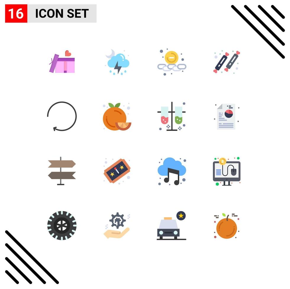 16 Creative Icons Modern Signs and Symbols of clockwise sweet remove restaurant food Editable Pack of Creative Vector Design Elements