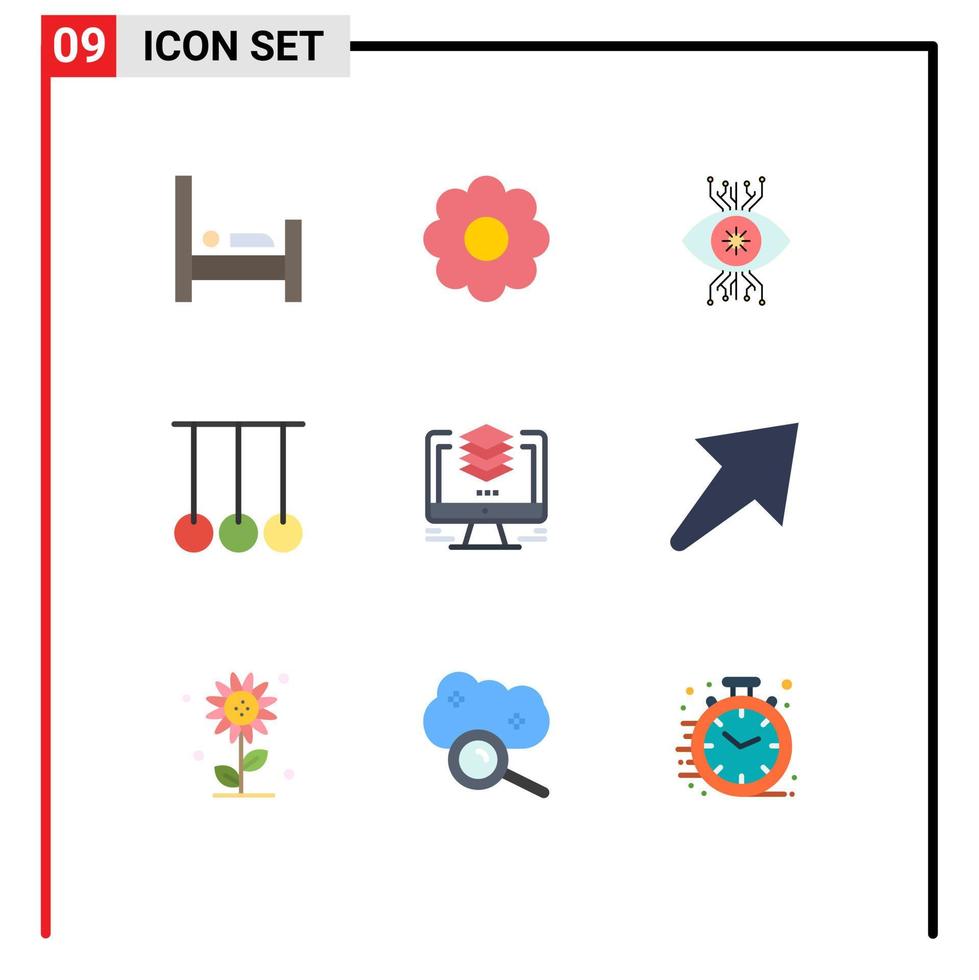 9 Creative Icons Modern Signs and Symbols of design sport monitoring rings competition Editable Vector Design Elements