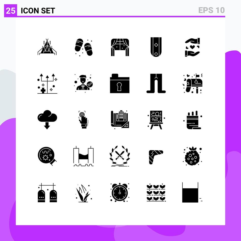 Editable Vector Line Pack of 25 Simple Solid Glyphs of sharing rank home one insignia Editable Vector Design Elements