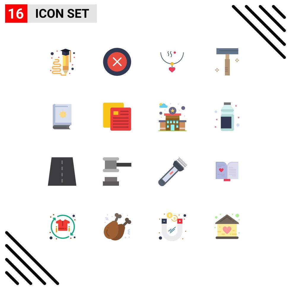 Pictogram Set of 16 Simple Flat Colors of salon cosmetic wireframe beauty party Editable Pack of Creative Vector Design Elements