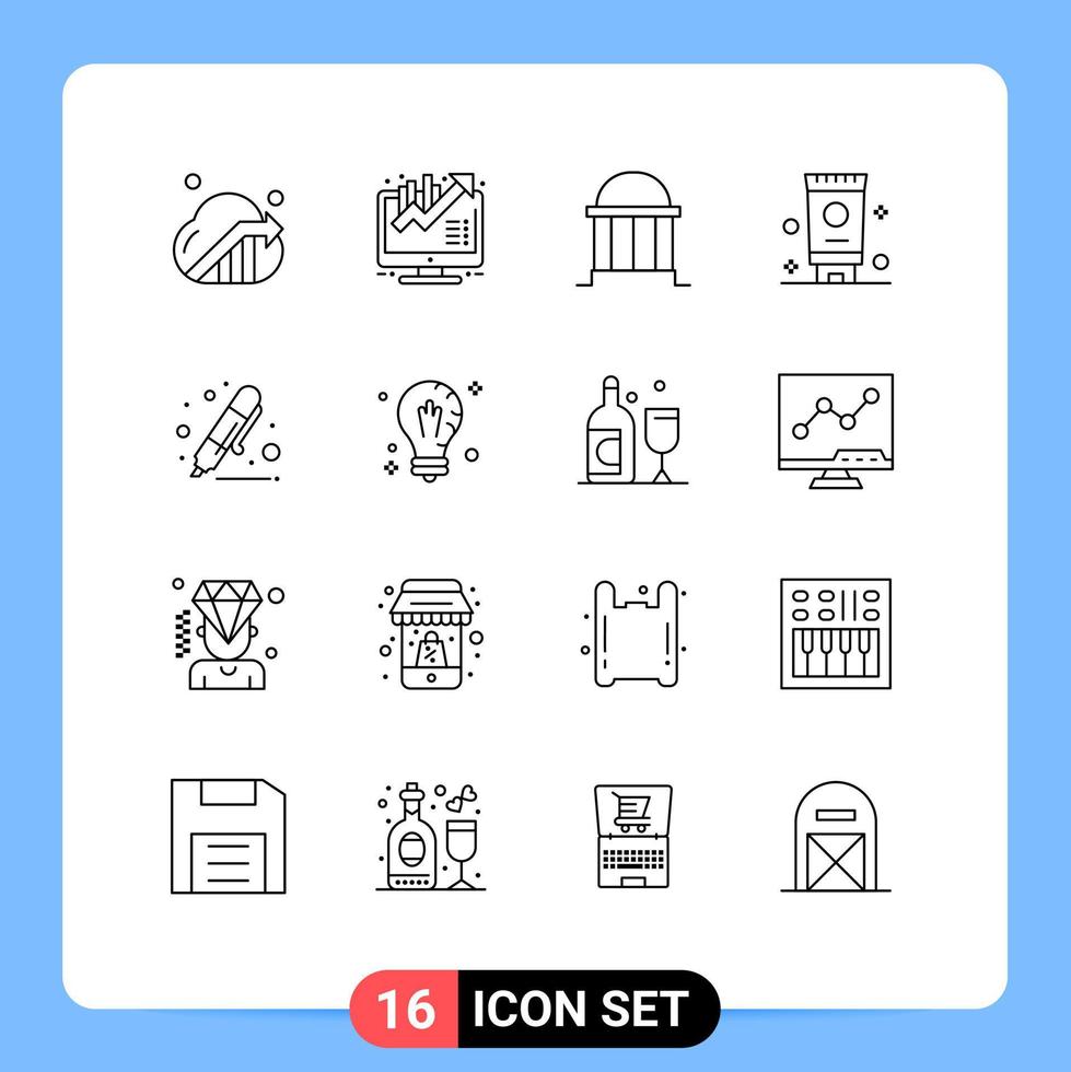 Set of 16 Vector Outlines on Grid for drawing bath architecture bathroom institute Editable Vector Design Elements