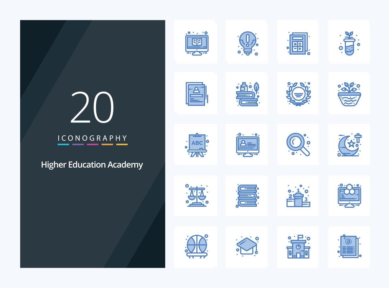 20 Academy Blue Color icon for presentation vector