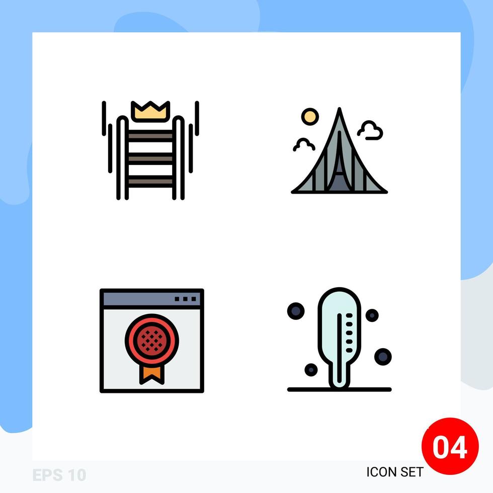 Universal Icon Symbols Group of 4 Modern Filledline Flat Colors of ladder martyrs tool construction browser Editable Vector Design Elements