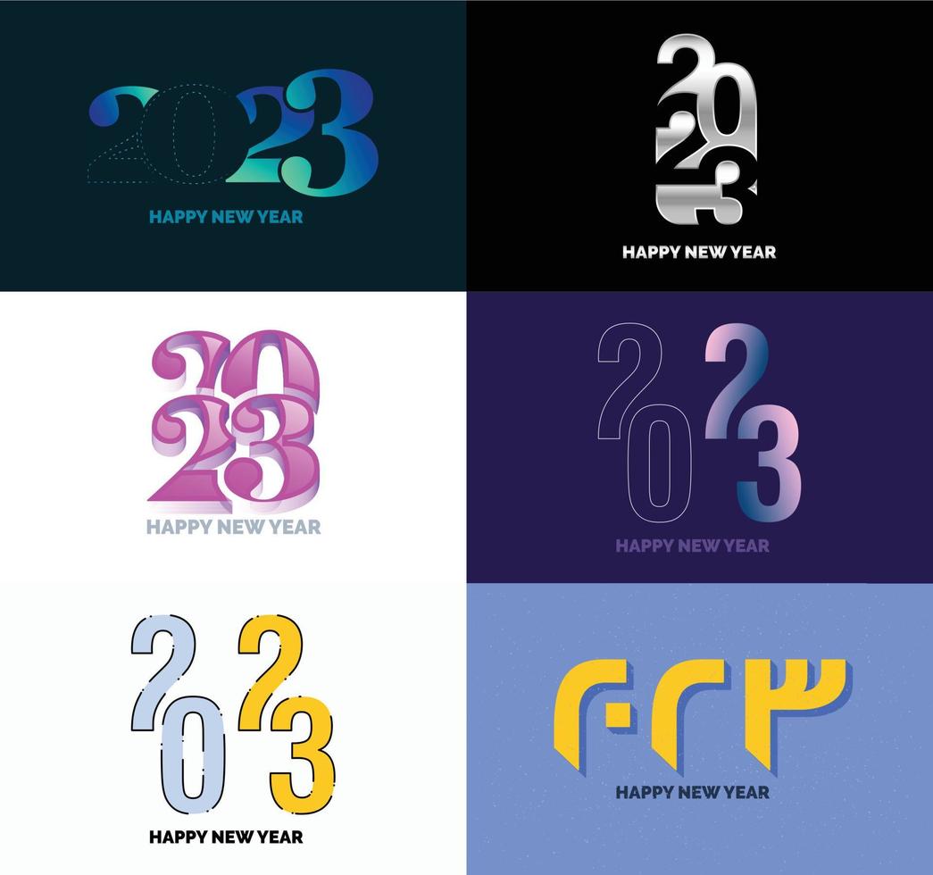 Big Set of 2023 Happy New Year logo text design 2023 number design template vector