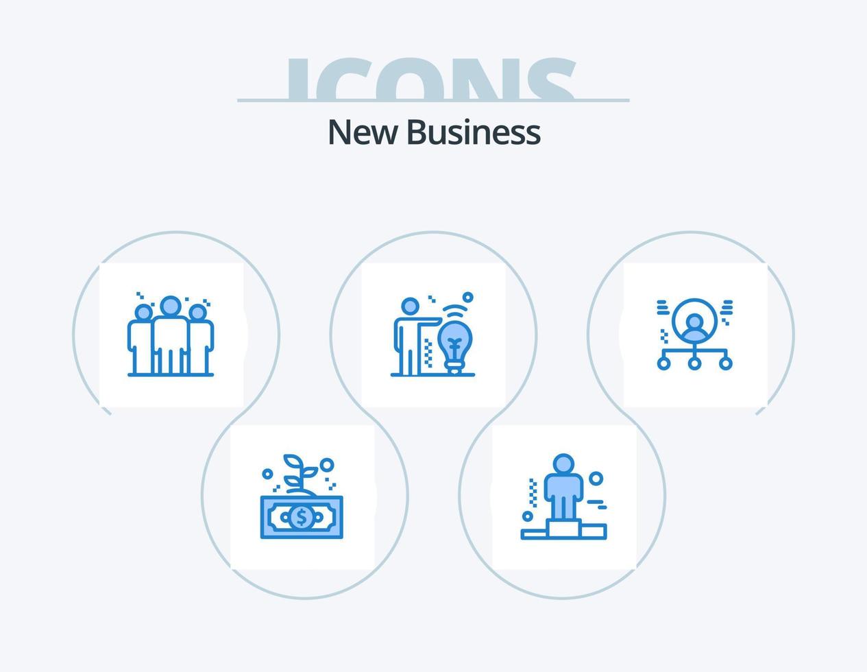 New Business Blue Icon Pack 5 Icon Design. employee. bulb. explanation. man. corporate vector