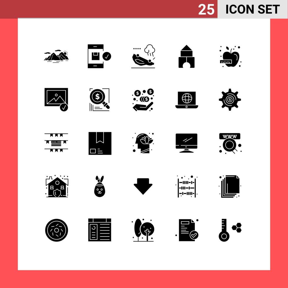 25 Creative Icons Modern Signs and Symbols of apple constructor device building crash Editable Vector Design Elements