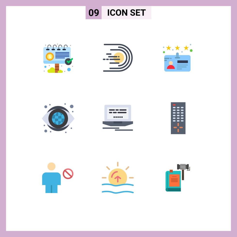 Set of 9 Modern UI Icons Symbols Signs for web vision space look globe Editable Vector Design Elements