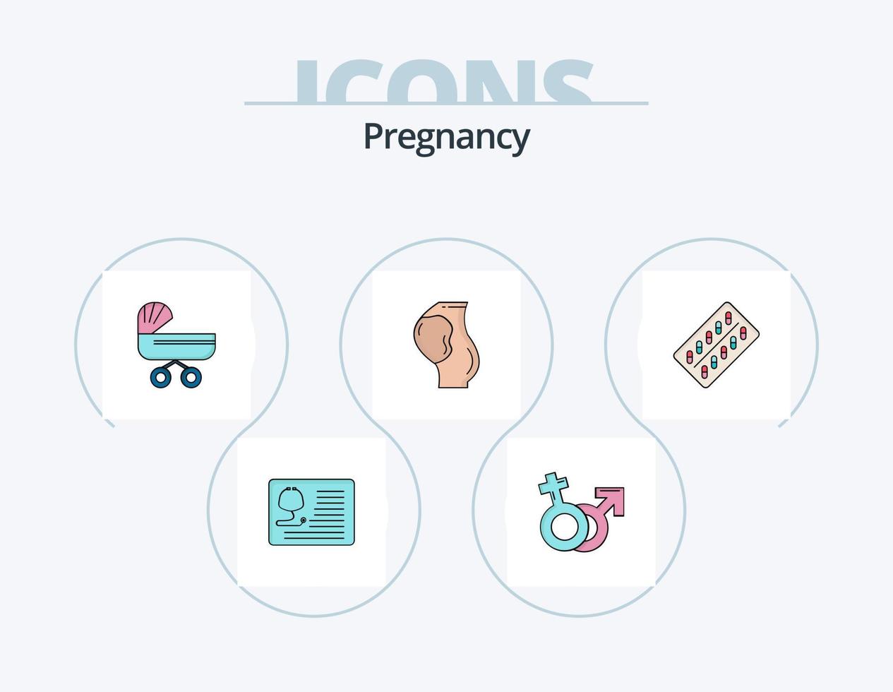 Pregnancy Line Filled Icon Pack 5 Icon Design. drop. ultrasound. medical. baby. pregnancy vector