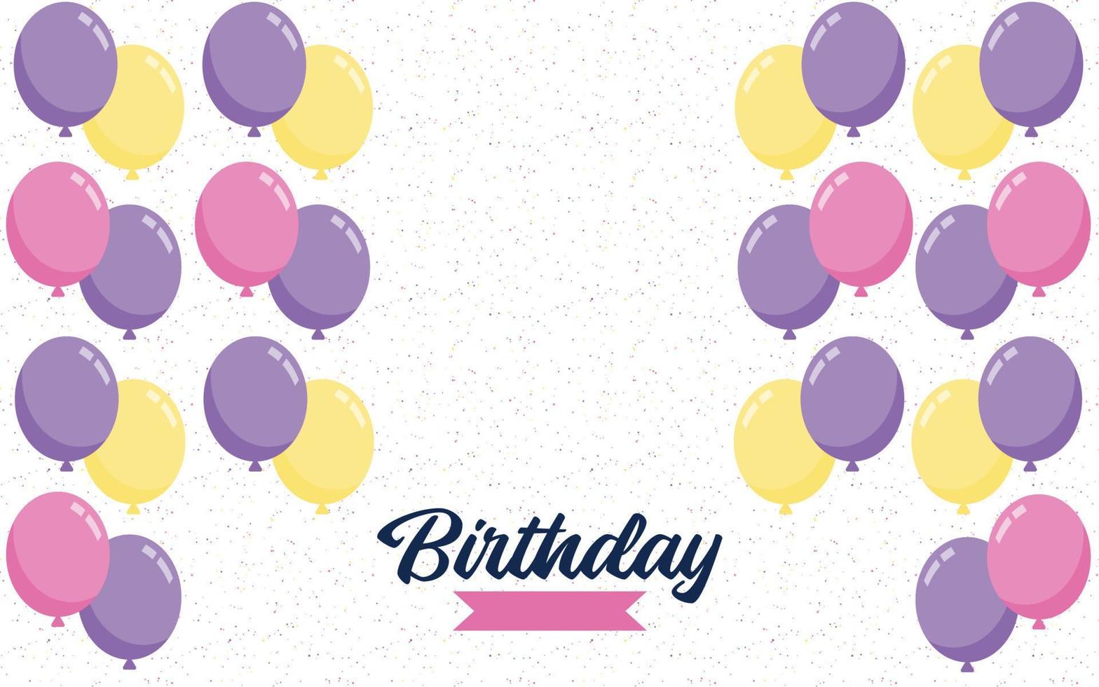 Happy Birthday lettering text banner with balloon Background vector