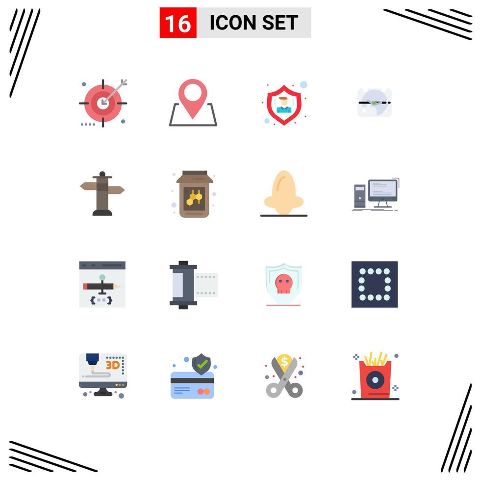 16 User Interface Flat Color Pack of modern Signs and Symbols of navigation time action day calendar Editable Pack of Creative Vector Design Elements