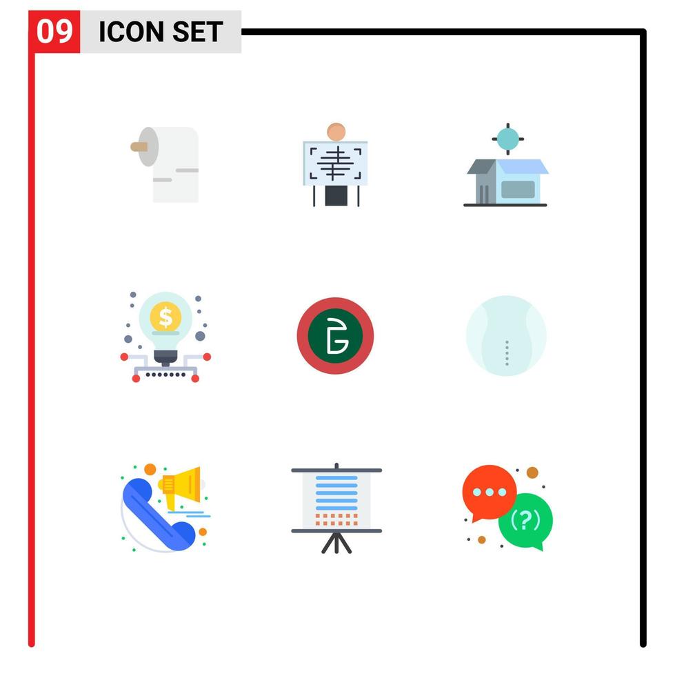 Modern Set of 9 Flat Colors and symbols such as currency bangladesh box stock investment Editable Vector Design Elements