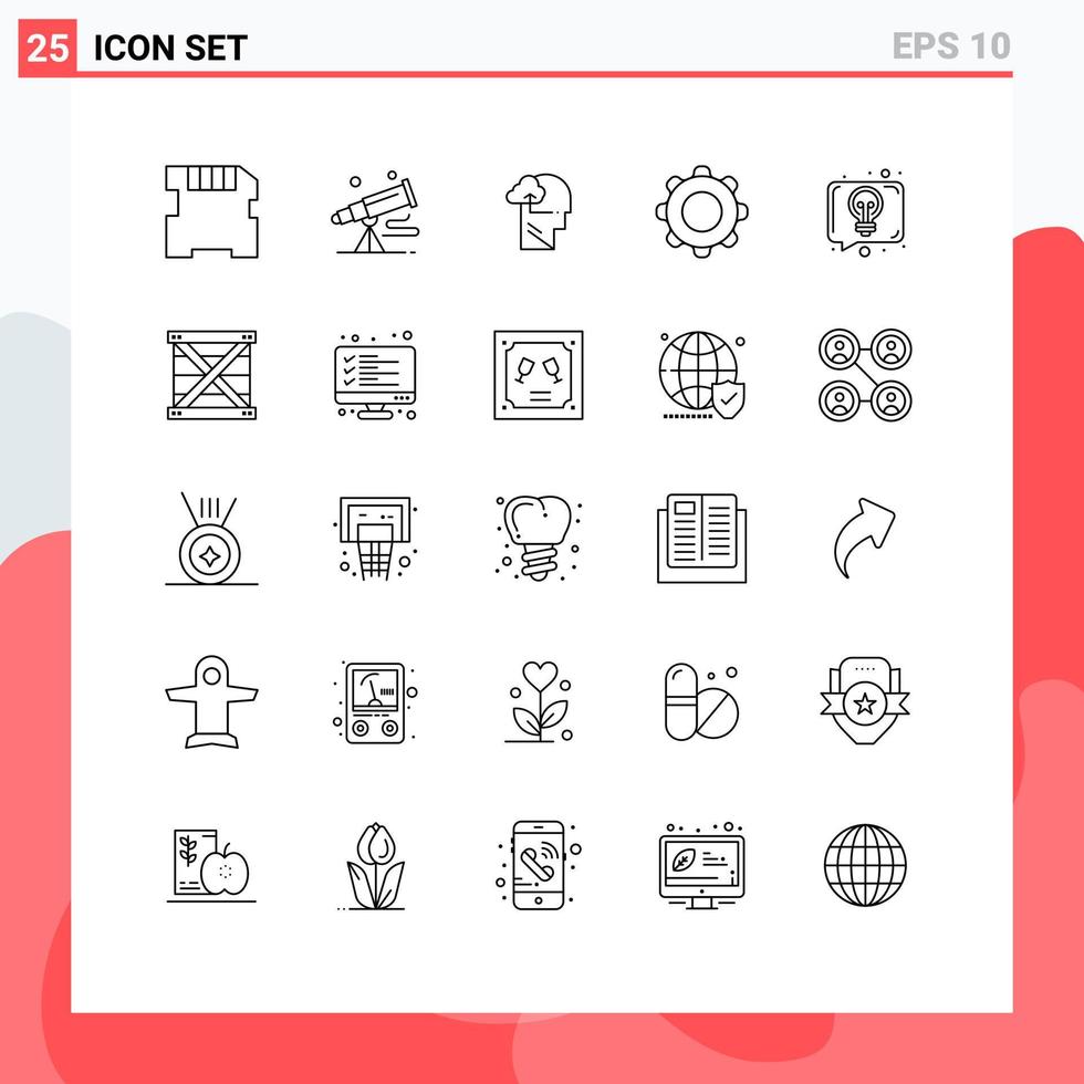 25 Universal Line Signs Symbols of conversation mobile experience interface application Editable Vector Design Elements