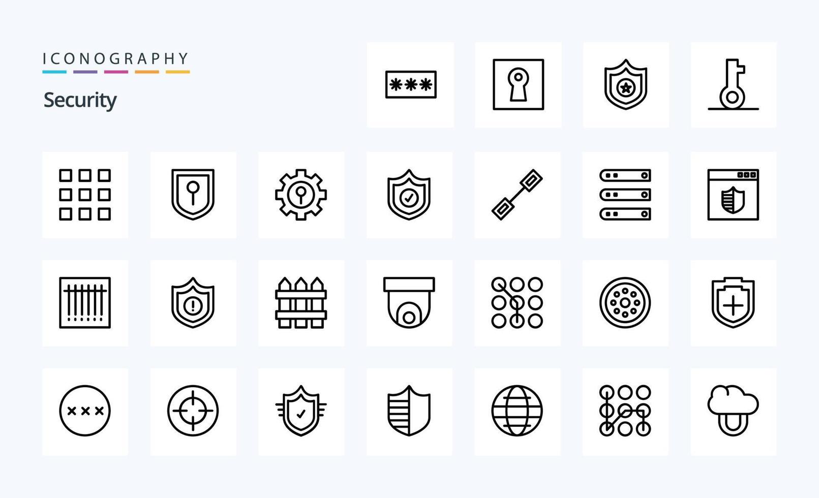 25 Security Line icon pack vector