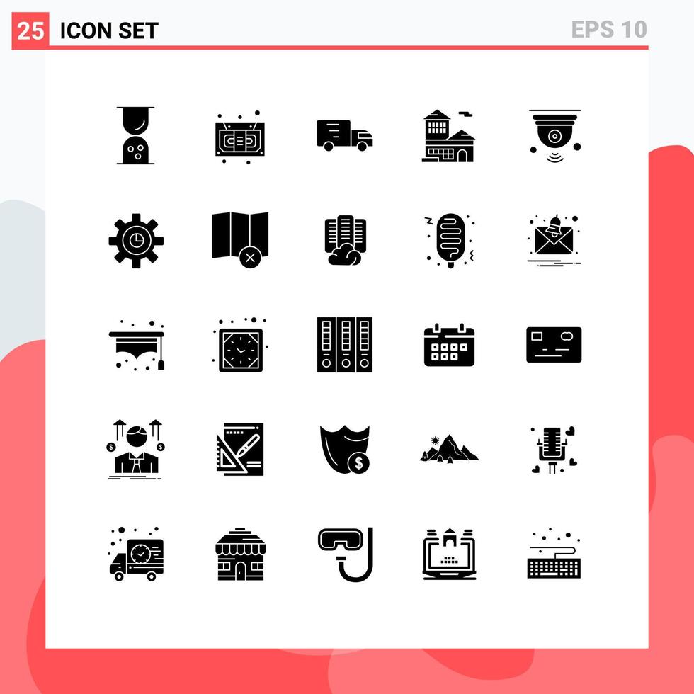 25 Creative Icons Modern Signs and Symbols of internet office delivery building bank Editable Vector Design Elements