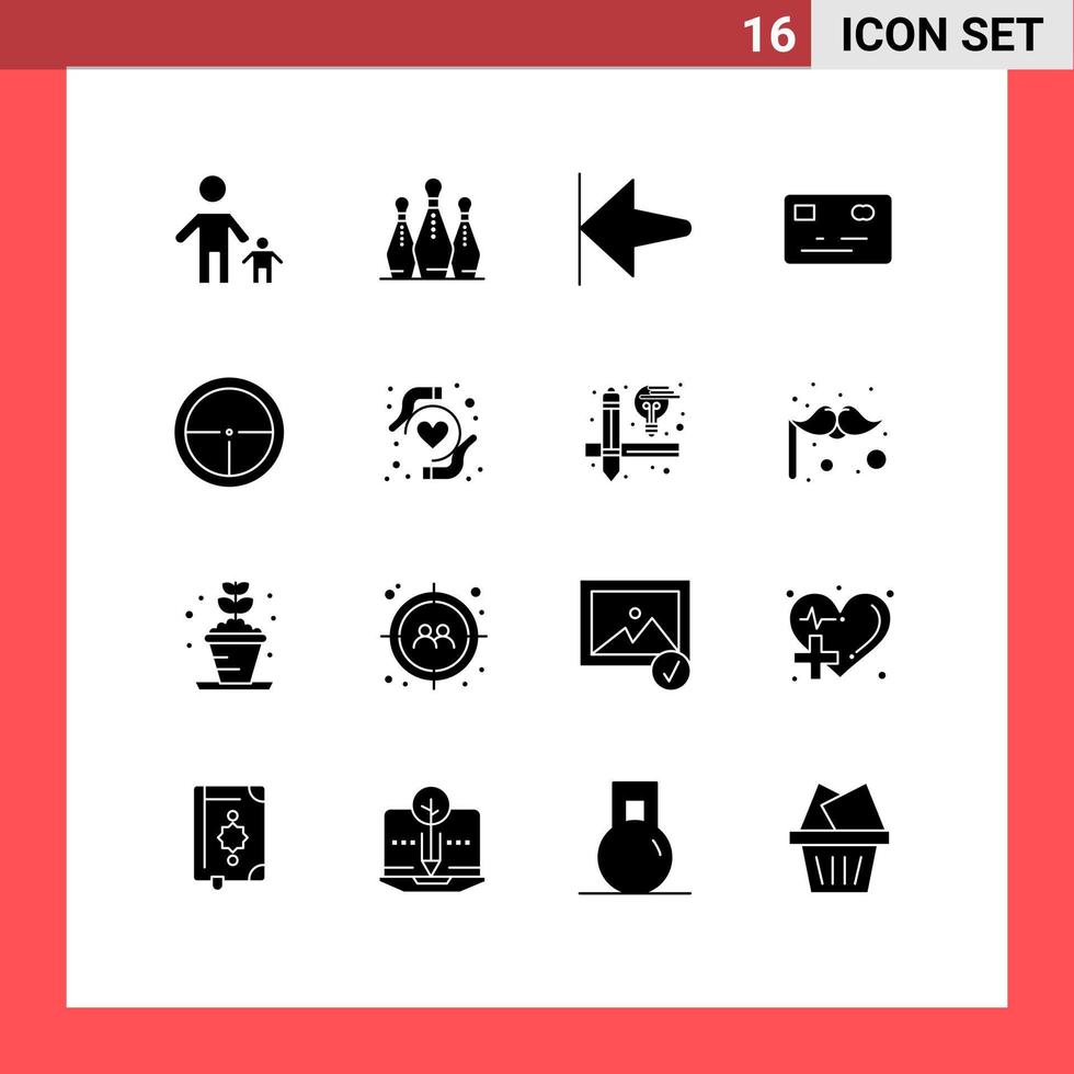 Pictogram Set of 16 Simple Solid Glyphs of badge payment pins money start Editable Vector Design Elements
