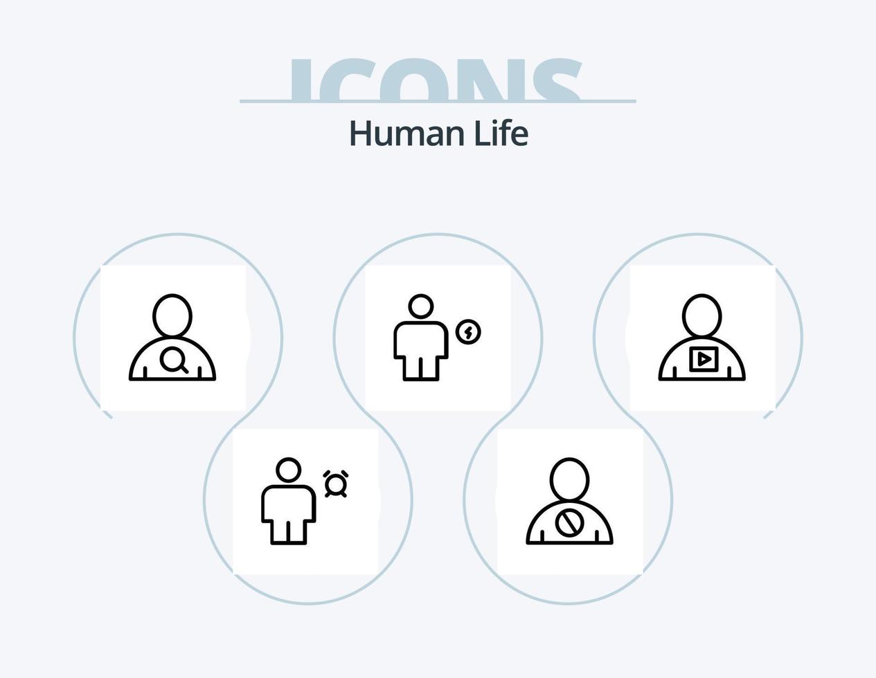 Human Line Icon Pack 5 Icon Design. body. user. access. man. password vector