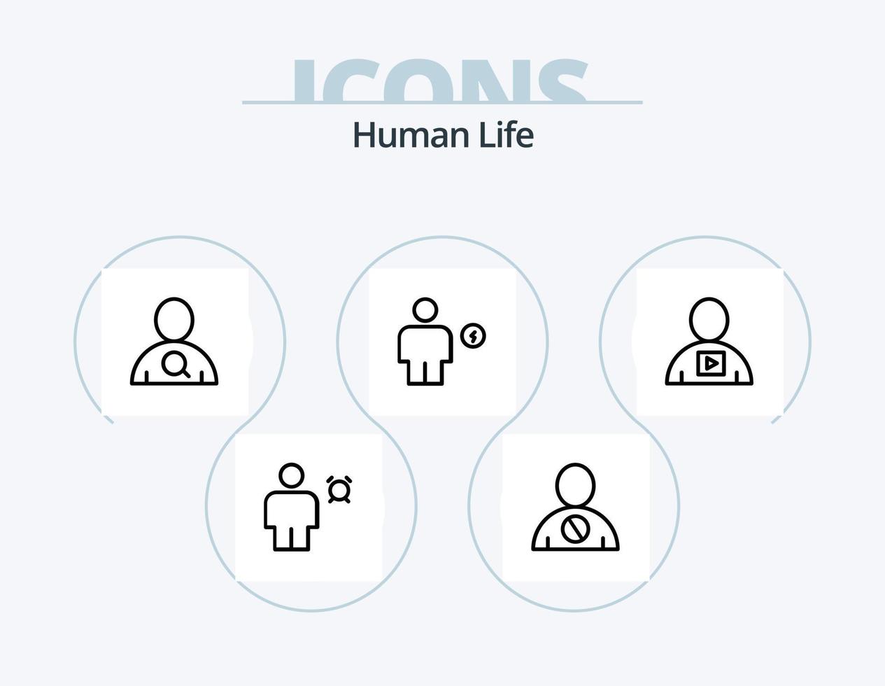 paquete de iconos de línea humana 5 diseño de iconos. cuerpo. usuario. acceso. hombre. contraseña vector