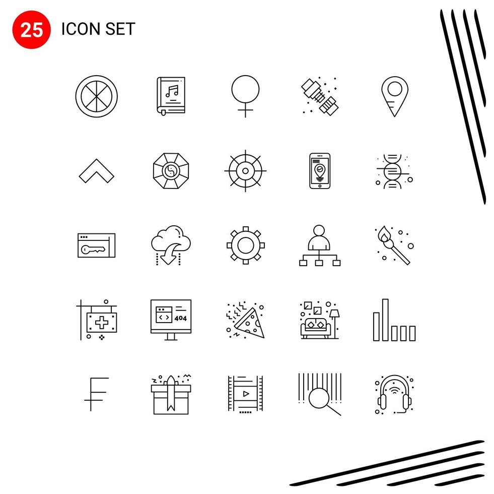 Pack of 25 creative Lines of map plumber music mechanical sign Editable Vector Design Elements