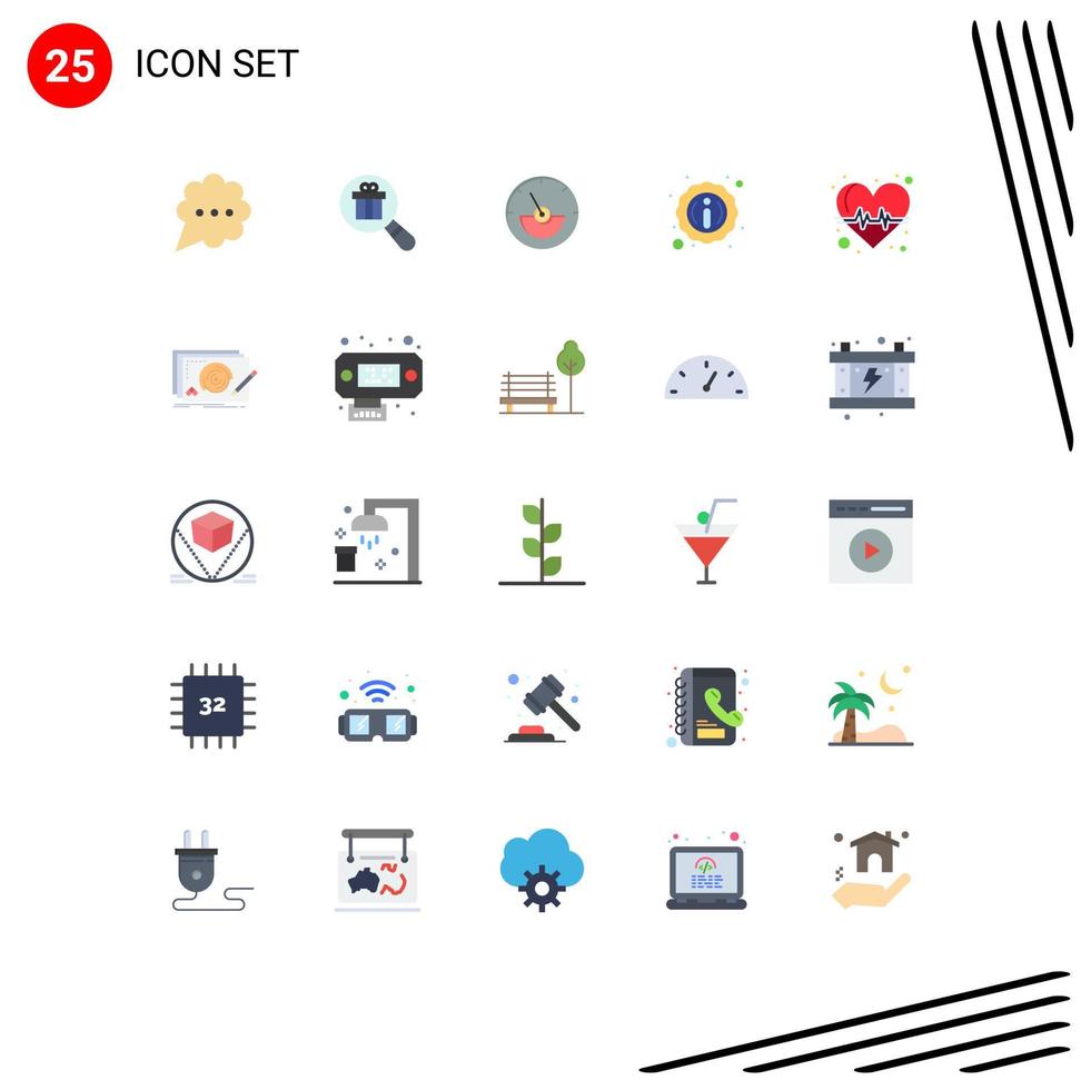 25 Creative Icons Modern Signs and Symbols of health care heart ampere meter beat information Editable Vector Design Elements