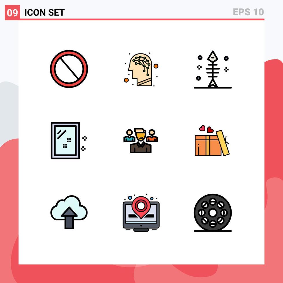 9 Creative Icons Modern Signs and Symbols of user wash bone cleaning door Editable Vector Design Elements