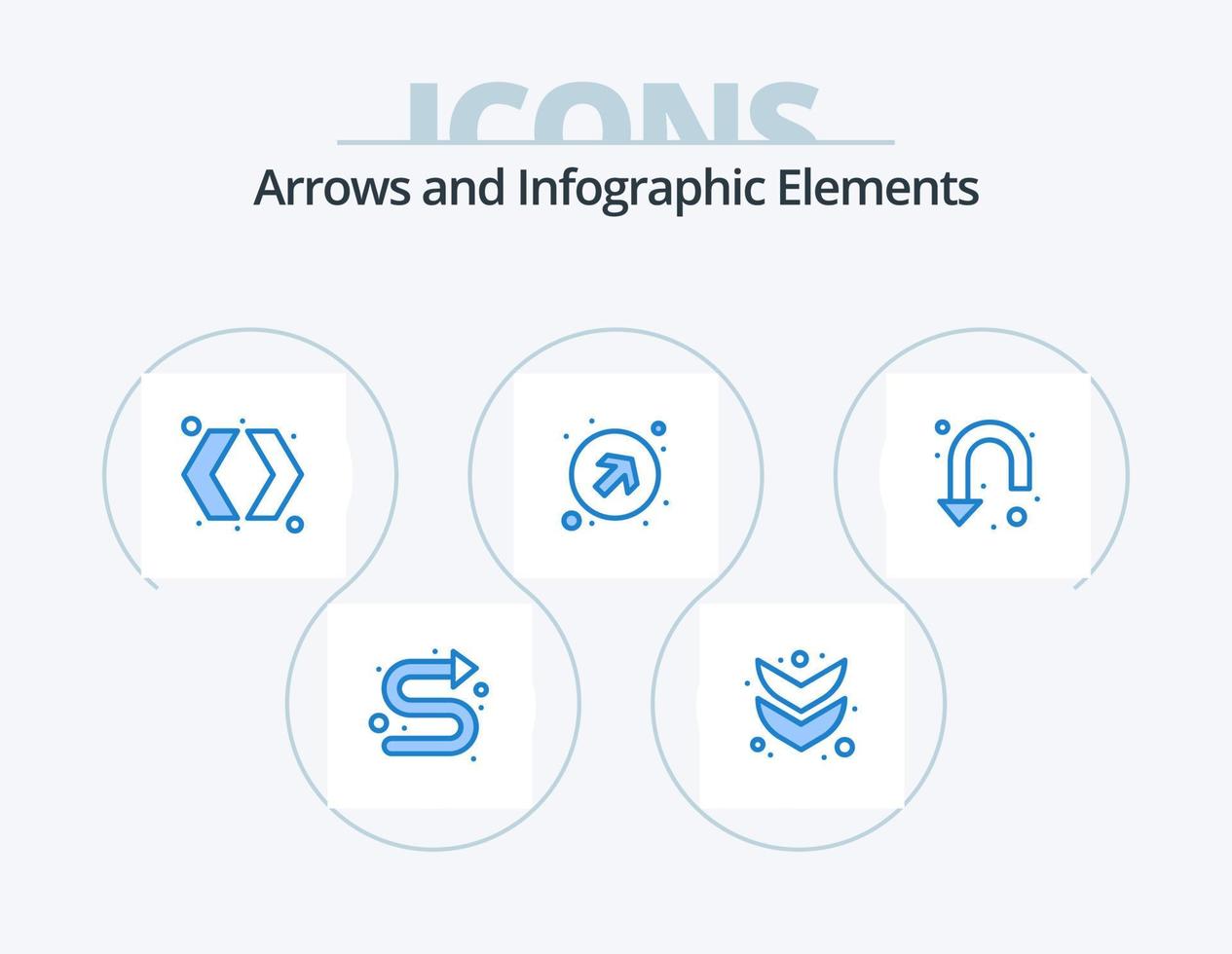 Arrow Blue Icon Pack 5 Icon Design. u turn. arrow. switch. right up. arrows vector