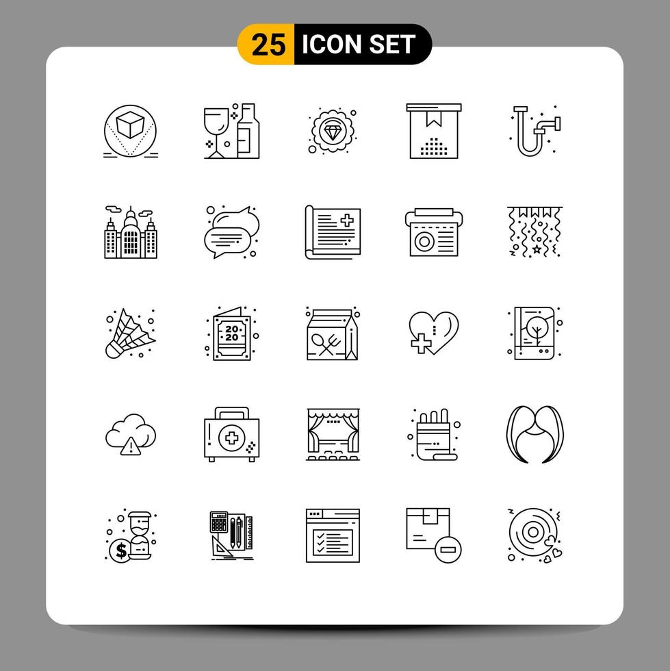 25 Creative Icons Modern Signs and Symbols of industrial construction premium present event Editable Vector Design Elements