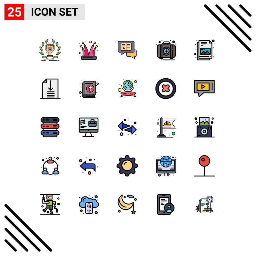 Set of 25 Modern UI Icons Symbols Signs for kit emergency joker aid popup Editable Vector Design Elements