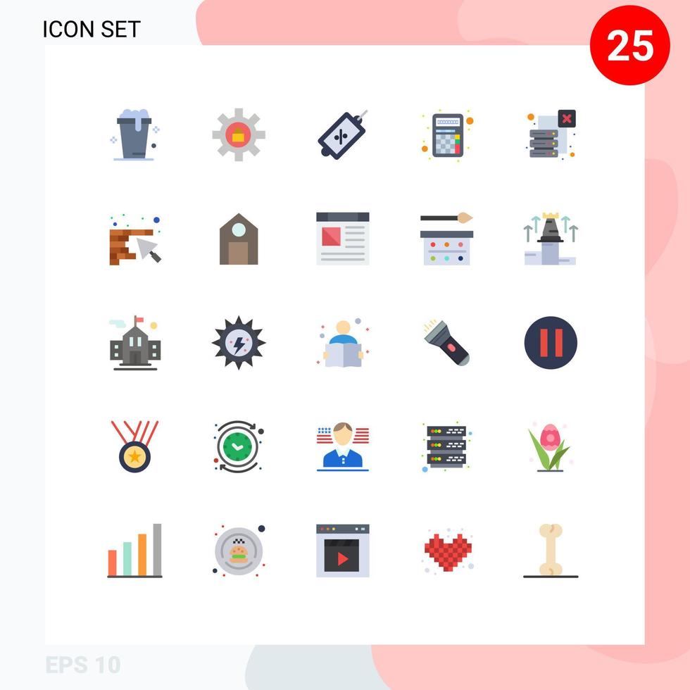25 iconos creativos signos y símbolos modernos de interfaz de pérdida aplicaciones de interacción de comercio electrónico elementos de diseño vectorial editables vector