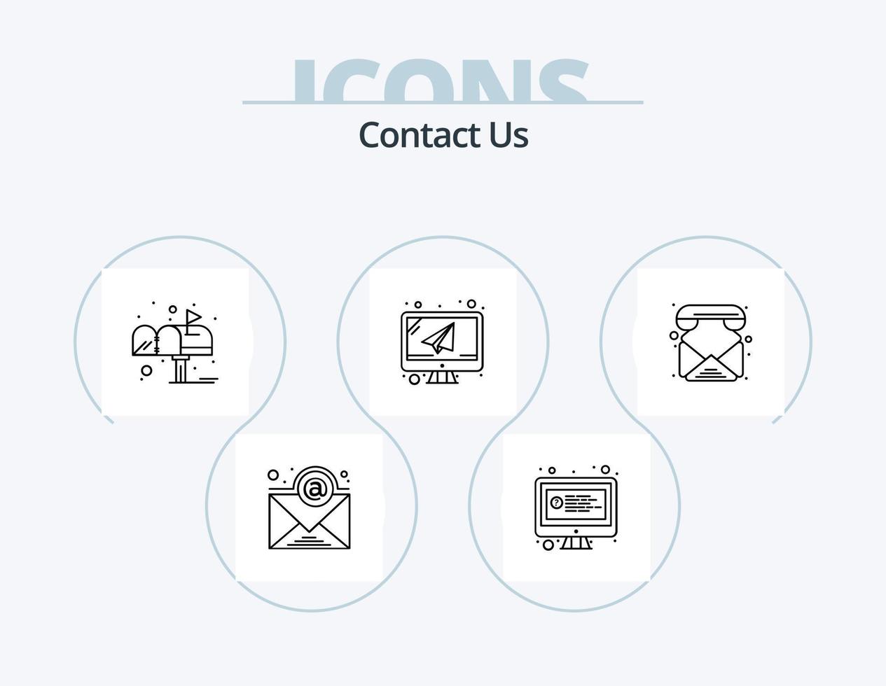 Contact Us Line Icon Pack 5 Icon Design. date. mail. call. letter. email vector