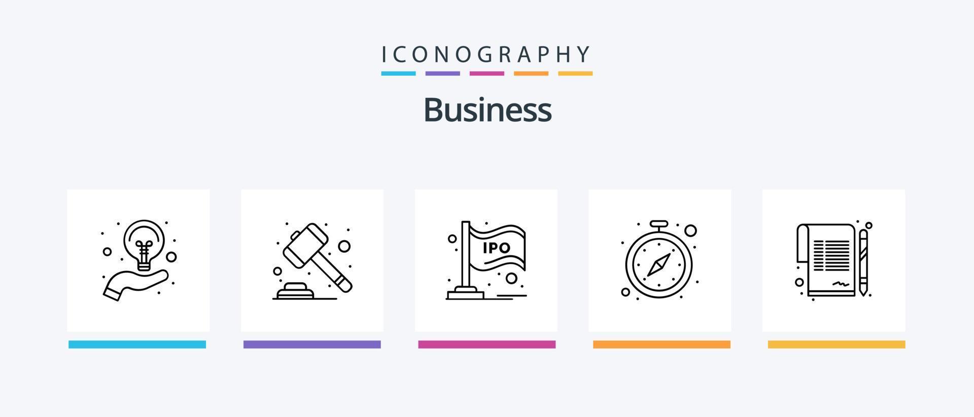 Business Line 5 Icon Pack Including money. chart. business startup. bar. market. Creative Icons Design vector